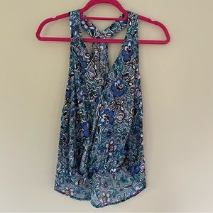 Express Floral Low Cut Racerback Tank Top